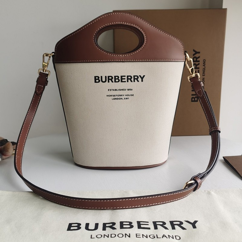 Burberry bucket bag replica, rising in popularity ★ Canvas leather pocket bucket bag 80462421