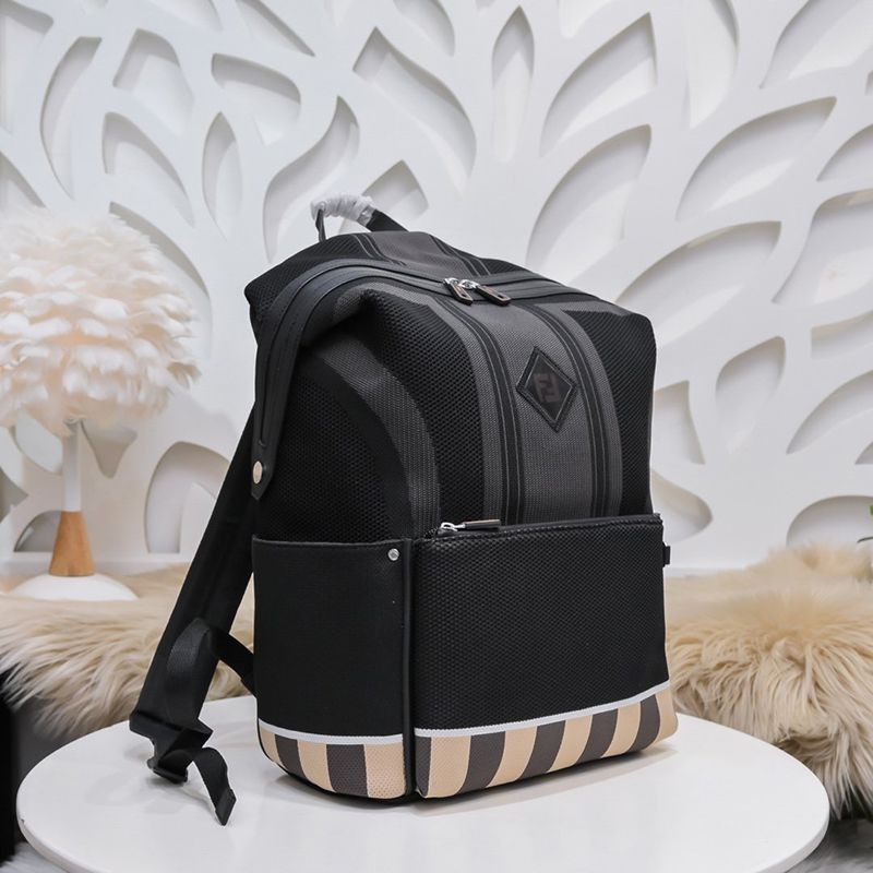 Fendi Backpack Fake Black Nylon Backpack fej41792, very popular all over the world