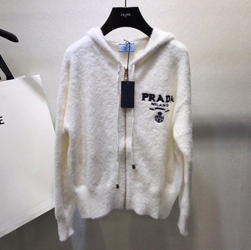 New! Prada hoodie replica ★ Cashmere and shirred hoodie ★ pum50959