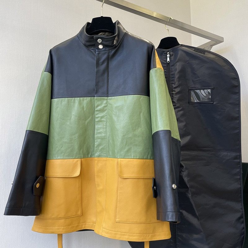 Very popular all over the world? Loewe Leather Jacket Copy Button Cropped lox58112