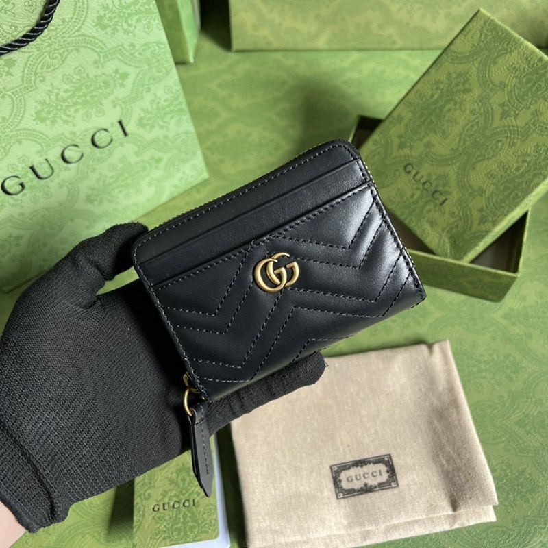 [Not available in Japan] Gucci GG Marmont Matelasse Zip Card Case Replica guf13404