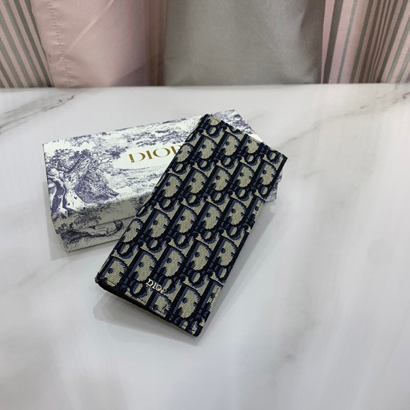 New sale Dior Oblique Jacquard Long Wallet Replica dee47357