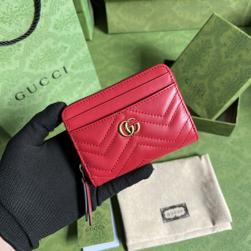 21AW New Gucci GG Marmont Matelasse Zip Card Case Replica gub05730