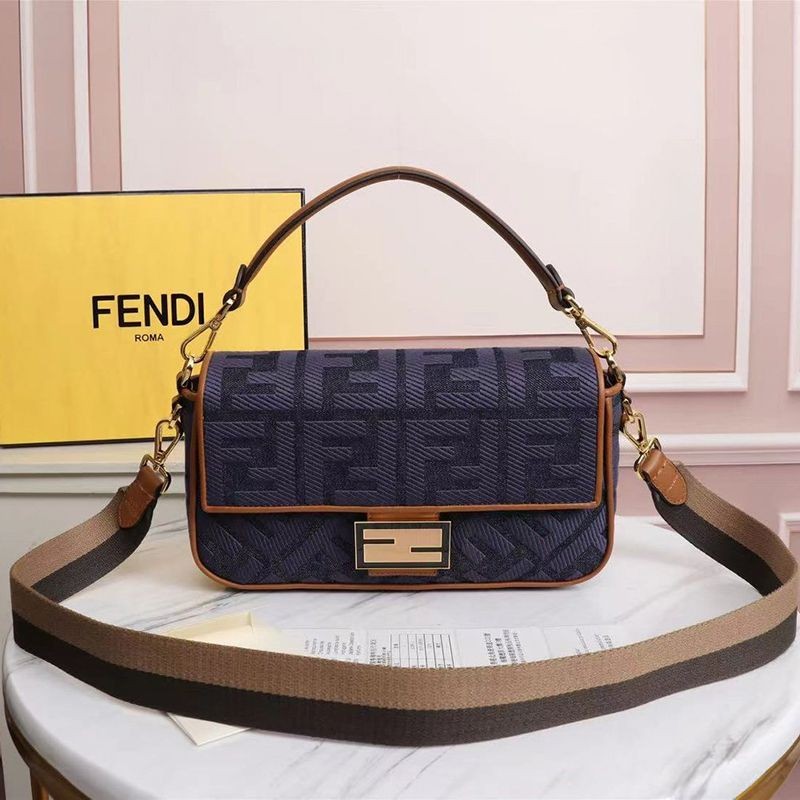 Free shipping Fendi Midi replica Baguette FF fabric bag fez73072