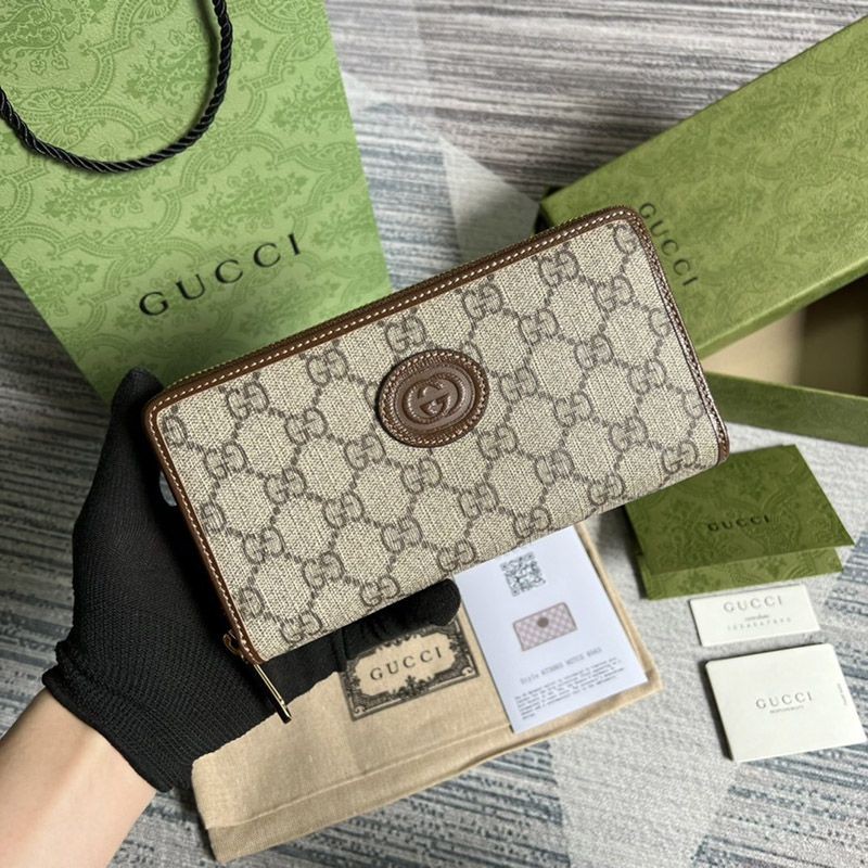 21-22AW Gucci Interlocking G Zip Around Long Wallet Replica gua58818