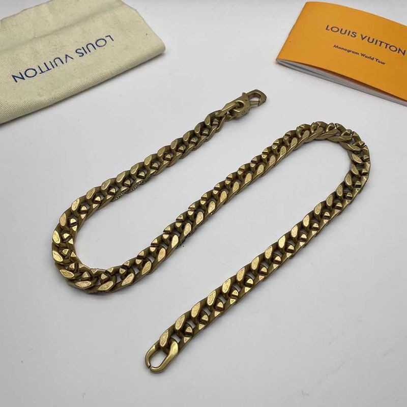Louis Vuitton Replica Collier Chain Links Patches Strass Necklace vuf50285 - Sold Out