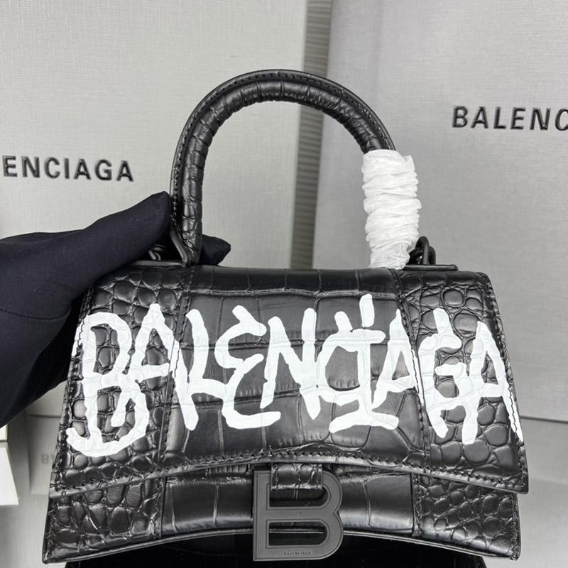 21-22AW Balenciaga Hourglass Shape Replica Small Top Handle Bag baq09864