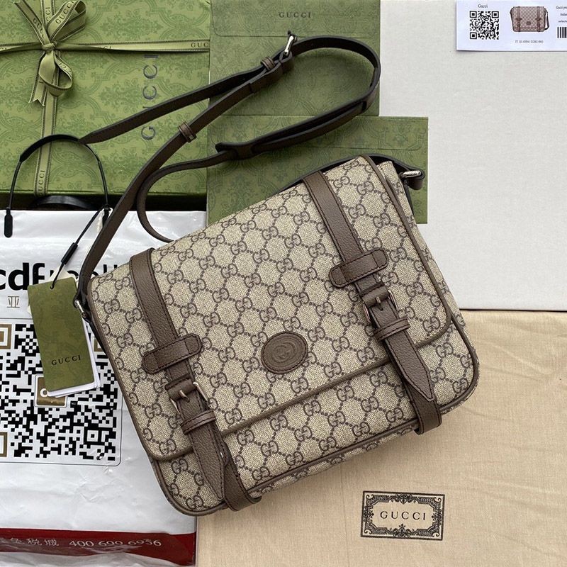 Very popular: Gucci GG shoulder bag, brown replica guo53568