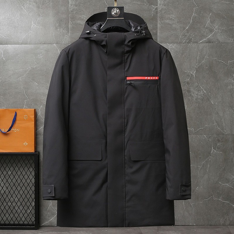 Sale New Prada Mountain Parka Replica Light Polyester Padded Jacket Linea Rossa puk57837