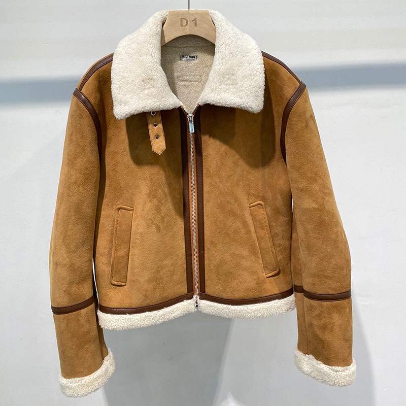 Cute and popular! [Miu Miu Replica] Shearling Caban Jacket myc86296