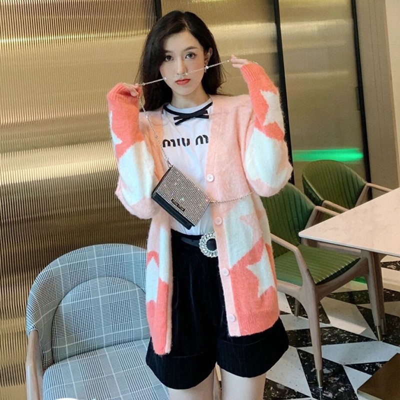 World-famous Miu Miu replica oversized logo mohair sweater myr92508