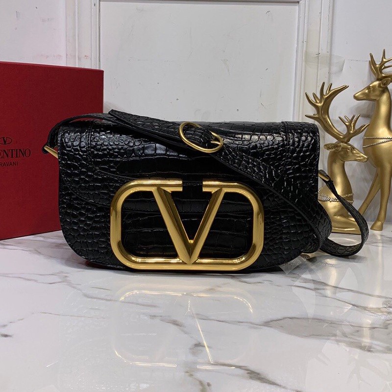 Free shipping Valentino shoulder bag copy V logo SUPERVEE leather crossbody bag Vuh50390