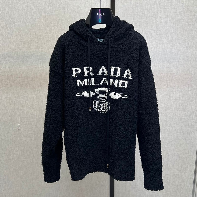 Free shipping [Prada hoodie copy] Nylon detail hoodie pug04152