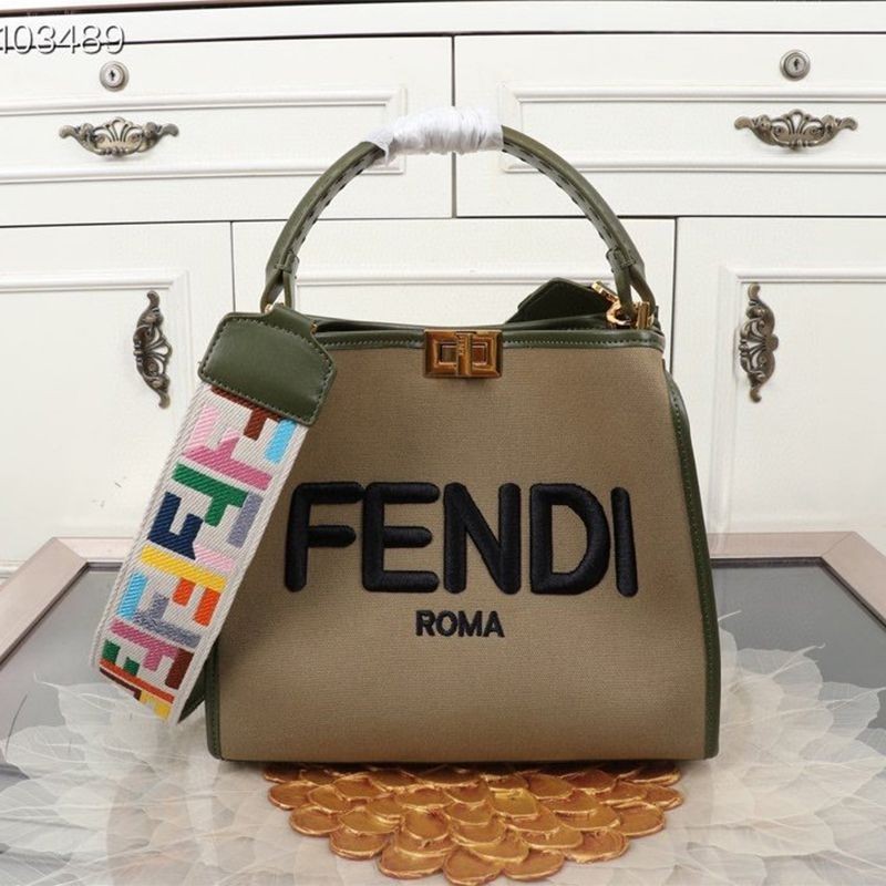 Rare Fendi Peekaboo iSeeU Replica Medium Canvas Bag feo70480