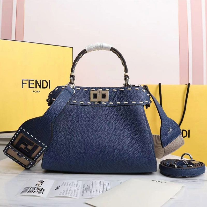 Hard to find replica Fendi Peekaboo Mini full grain leather bag feq31832
