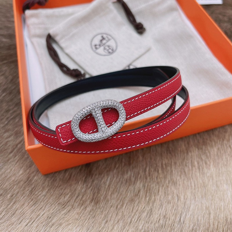 Rare [Popular] Hermes H-belt copy ☆ Reversible leather belt Chaine d'Ancre 13 mm erj62050