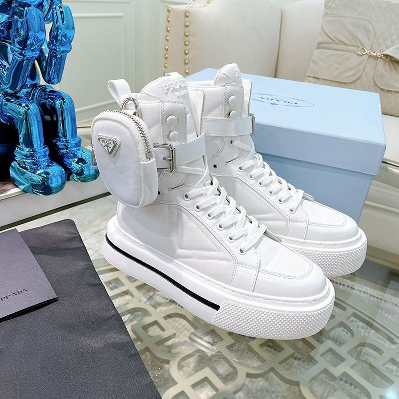 Rare Prada Wheel Re Nylon High Top Replica Sneakers pug53606