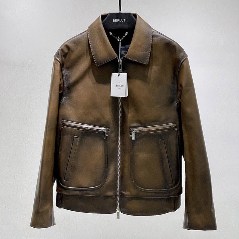 No. 1 in cumulative total sales! Berluti Leather Blouson Riders Jacket beu58653