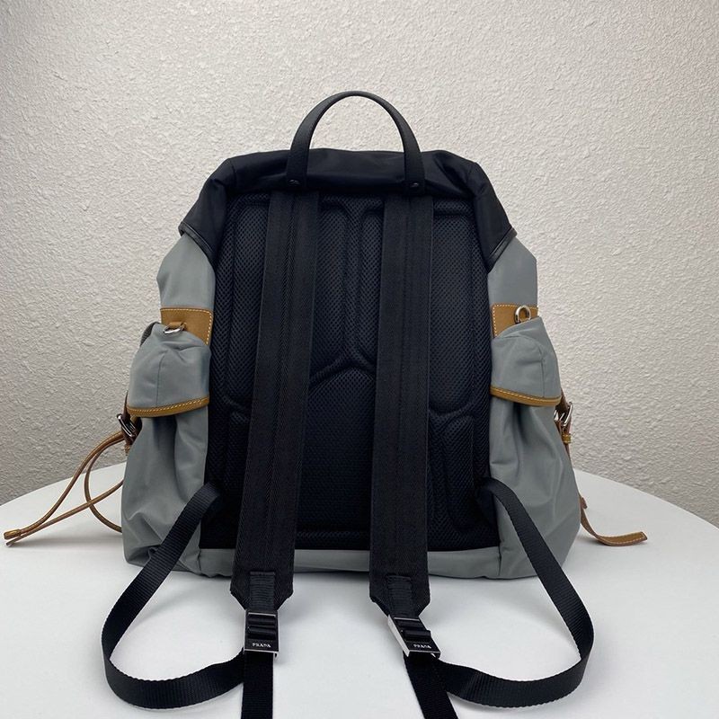 Popular all over the world? Prada copy ☆ Technical fabric Saffiano leather backpack puh47642