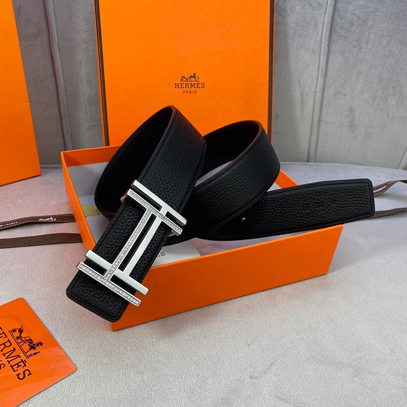 ★Popular in Japan! Hermes Belt Replica Silver H au Carre 38mm Reversible Belt ery52078