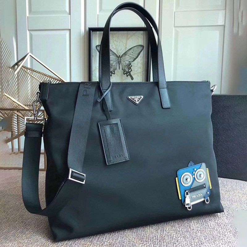 Classic Prada Men's 2-Way Tote Bag Replica pui08719