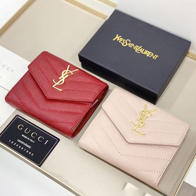 Eye-catching colors Saint Laurent ☆ Long-awaited tri-fold mini wallet replica Saw01566