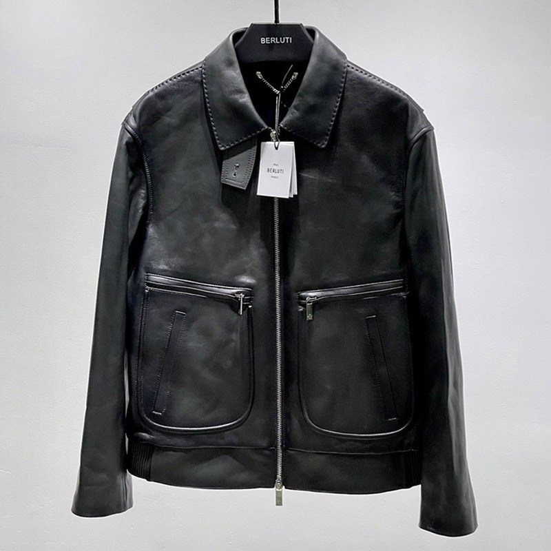 Very popular: Berluti replica leather blouson rider's jacket bei98758