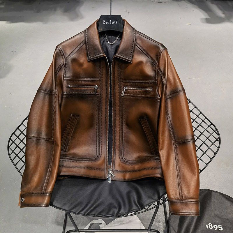Battle for Berluti Patine Leather Blouson Replica bea13984