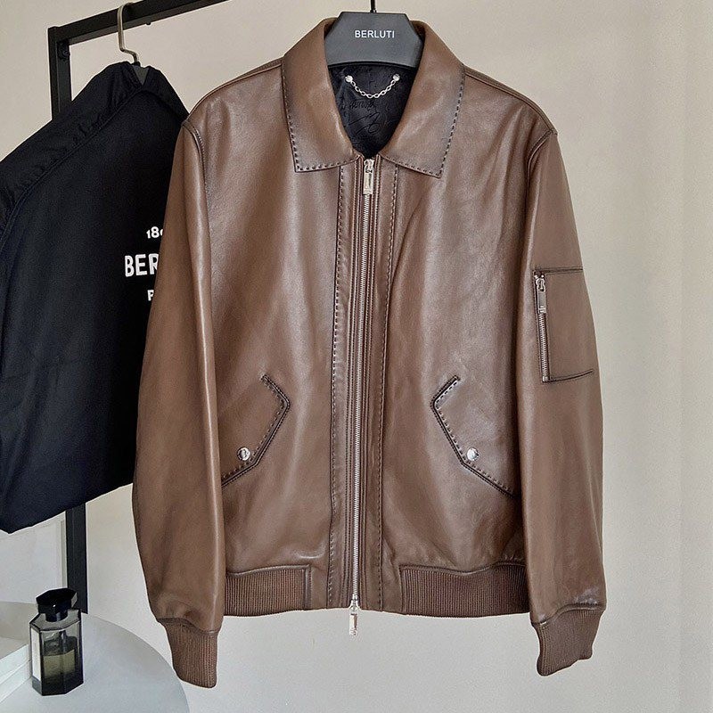 New for Autumn/Winter: Berluti Patine Leather Blouson Replica bej17840