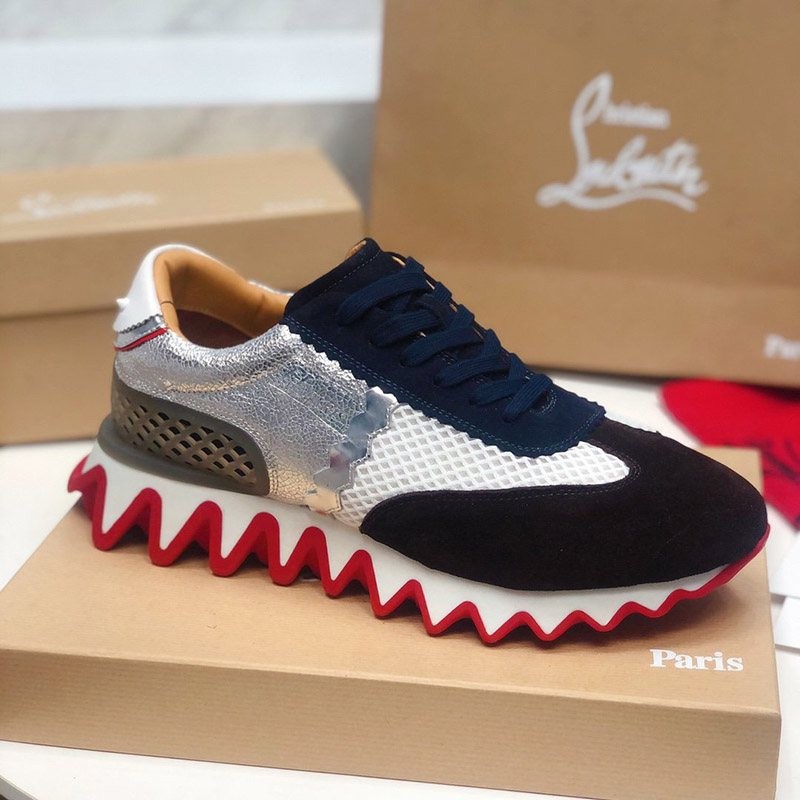 Eye-catching color Christian Louboutin fake Ruby Shark sneakers Ruo48721