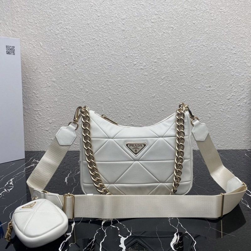 Very popular!! New color Prada fake sheep fur shoulder bag with triangle logo pur05387