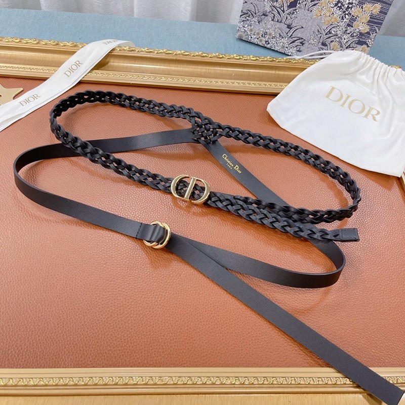 [New] Dior Belt Replica ★ Double Belt Black Calfskin 15MM B0088UBCW_M900