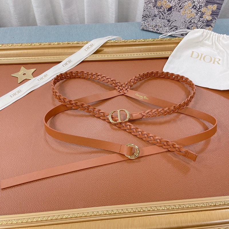 Cute Dior Double Belt Replica Black Calfskin 15MM ded23556