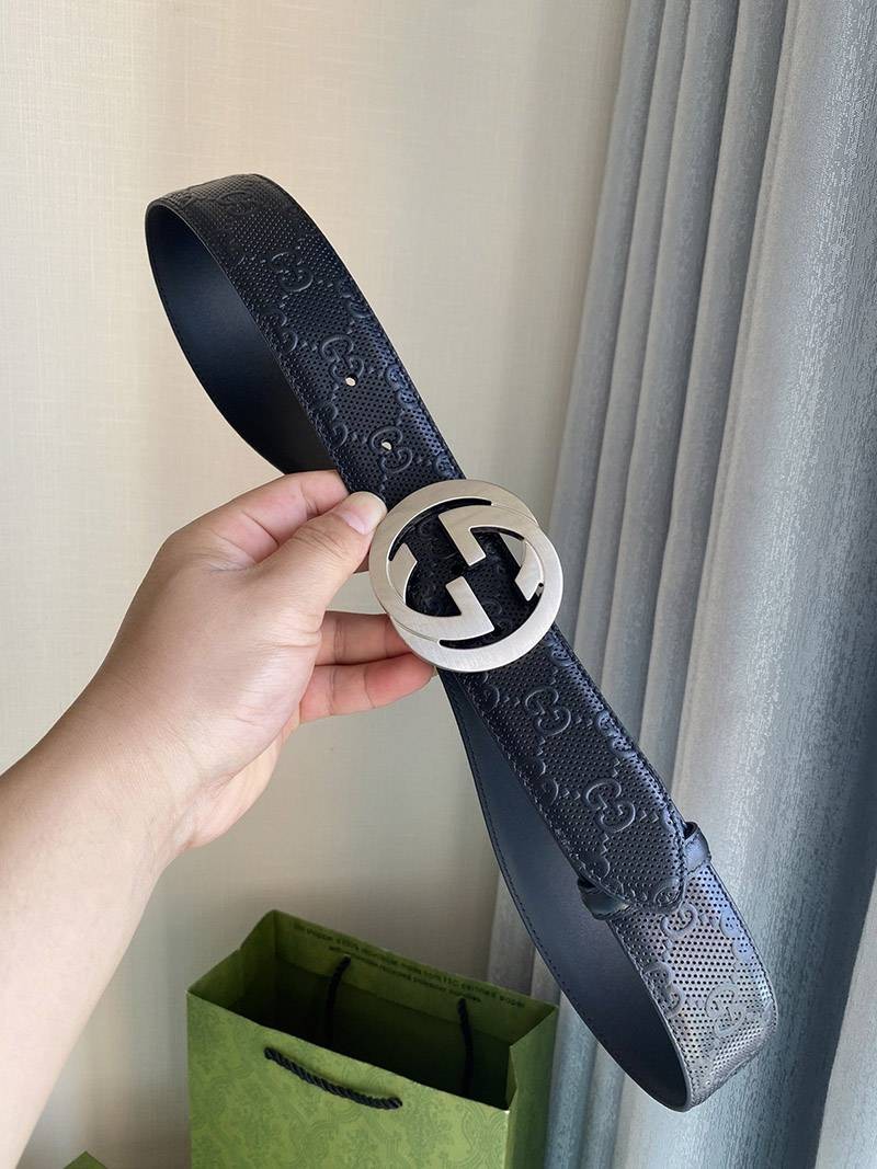 New sale Gucci belt replica Double G buckle Imprime 4cm width guk88050