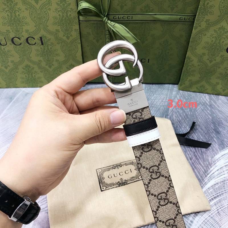 Rare Gucci Canvas GG Pattern Belt Dark Brown Women's 30mm gum59811