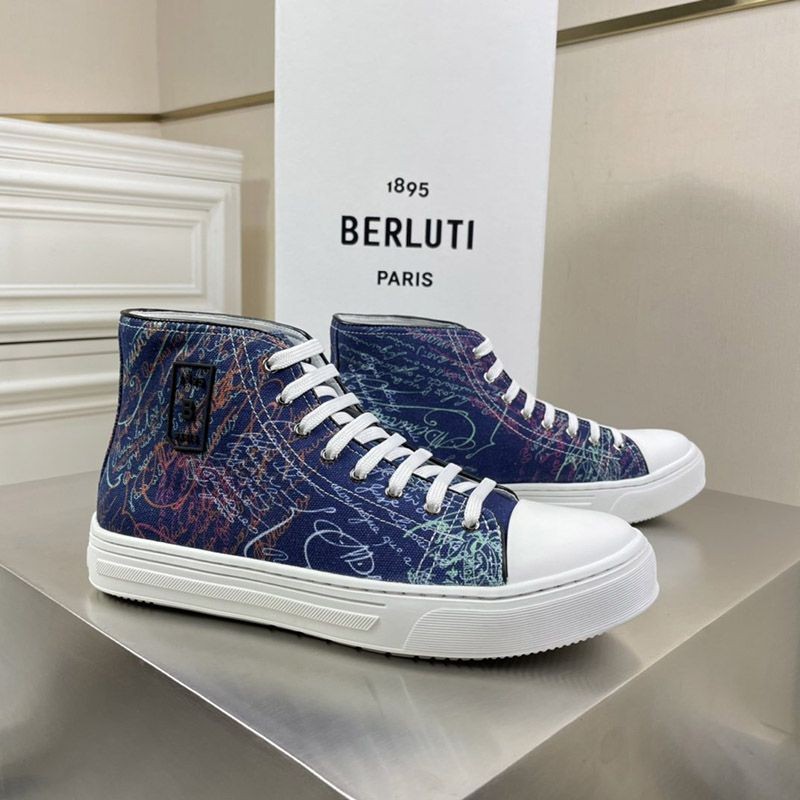 Berluti Sneakers Replica Super Popular ◆ Berluti ◆ ScrittoCanvas High Cut bez40879