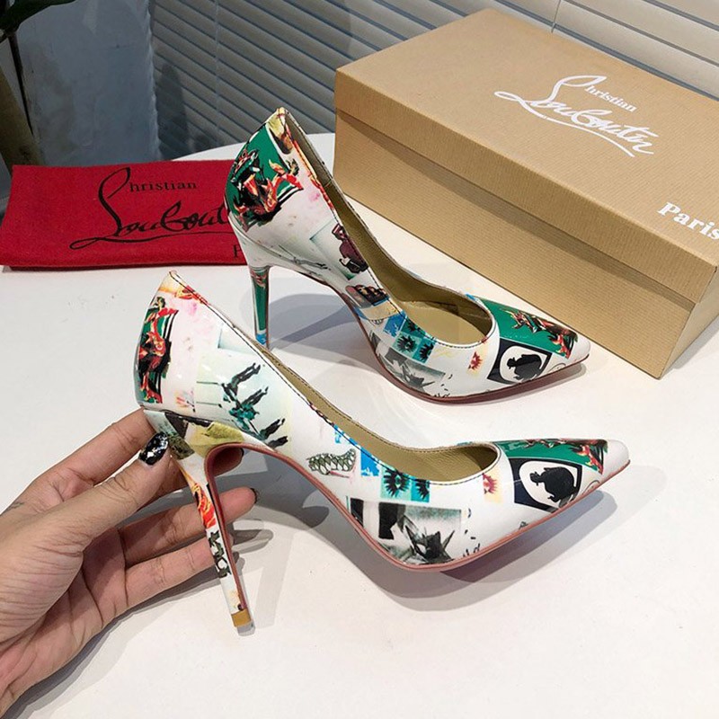 Eye-catching color Christian Louboutin domestic release Tivoli print pumps Ruv48573