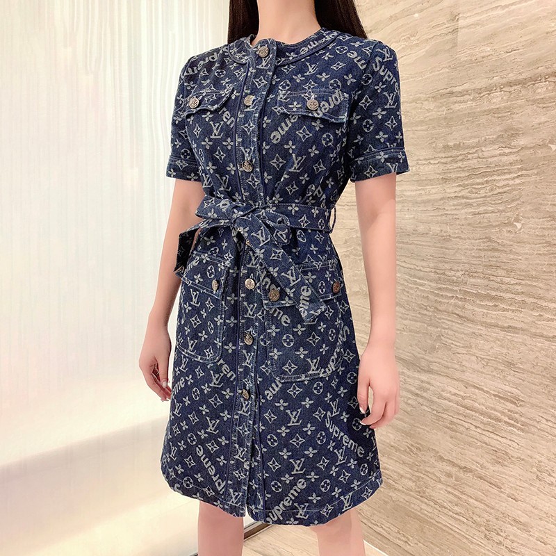21-22AW? Supreme Louis Vuitton Replica Long Skirt Dress Shv05902