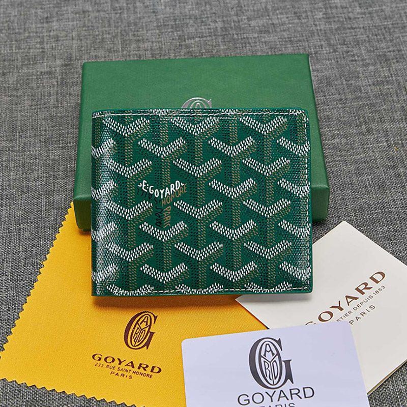 Very popular all over the world? [Goyard] Herringbone pattern bi-fold wallet coin case Goz51426