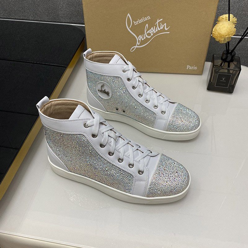 Popular all over the world? Christian Louboutin rhinestone & leather sneakers replica Ruf78338