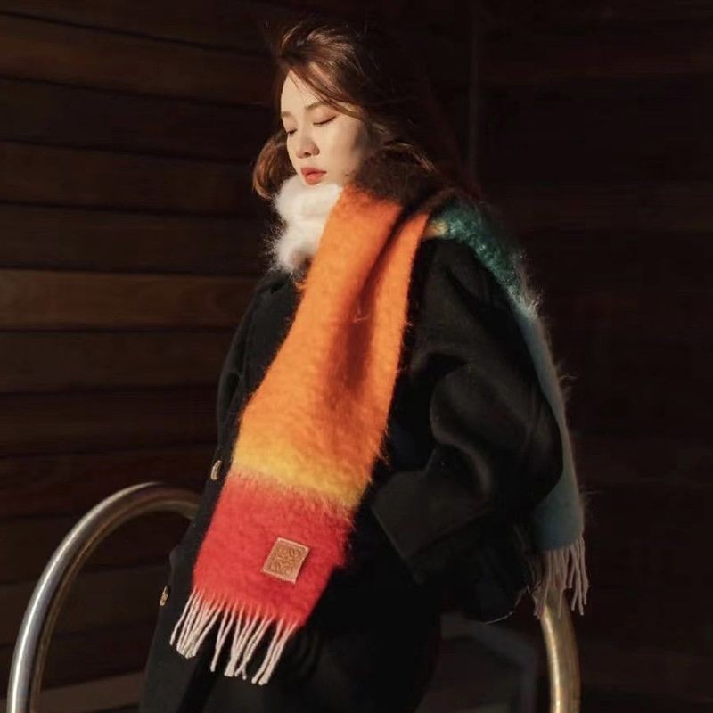 Hard to find Loewe mohair striped scarf replica lop60816 Hard to find Loewe mohair striped scarf replica lop60816