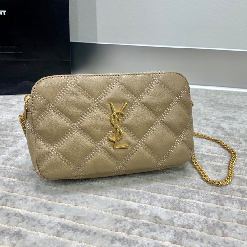 New for Spring Saint Laurent Shoulder Bag Replica Becky Double Zip Pouch Lambskin 6089411D3091000