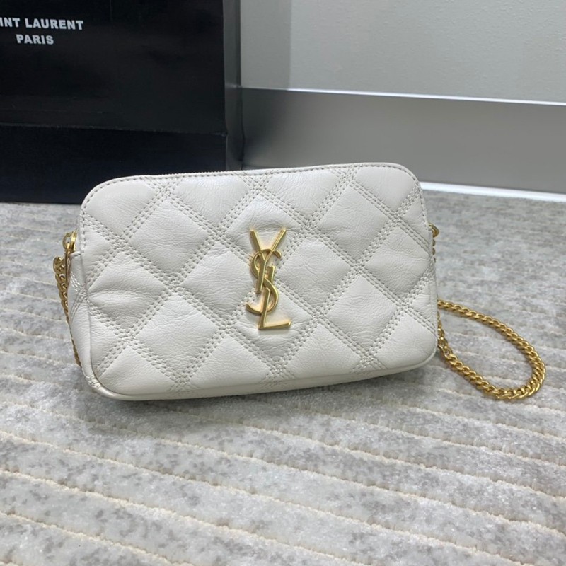 Very popular! Saint Laurent shoulder bag replica Becky double zip pouch lambskin 6089411D3099207