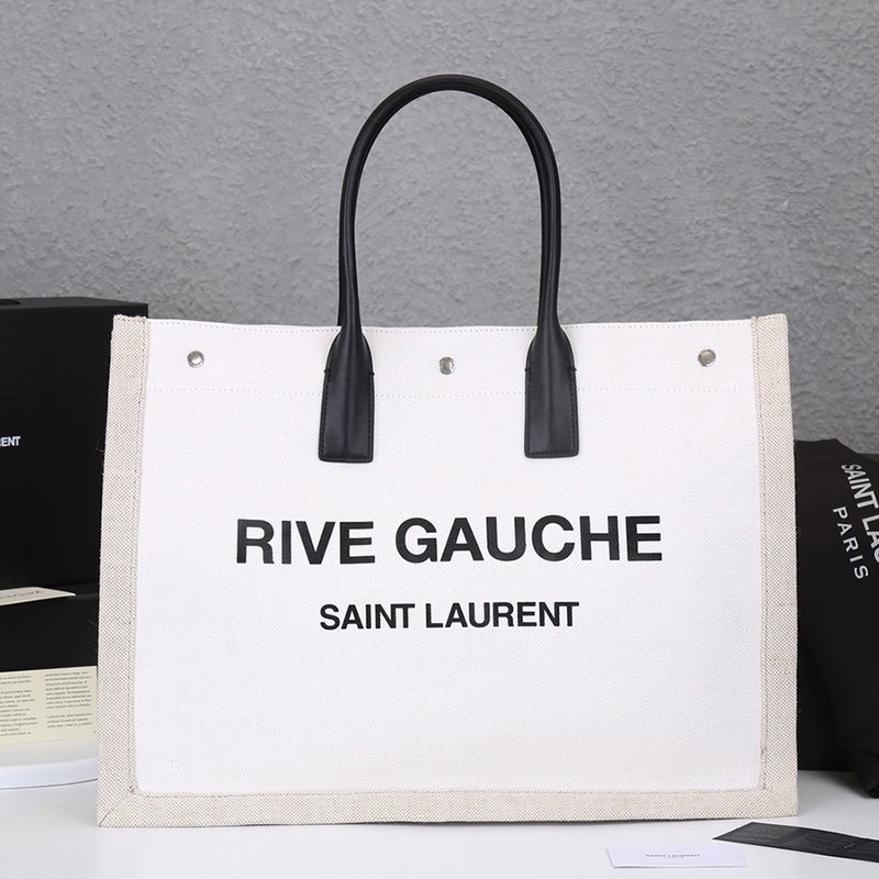 Classic [Saint Laurent Tote Bag Replica] Rive Gauche Coated Linen Tote Bag Sac89785