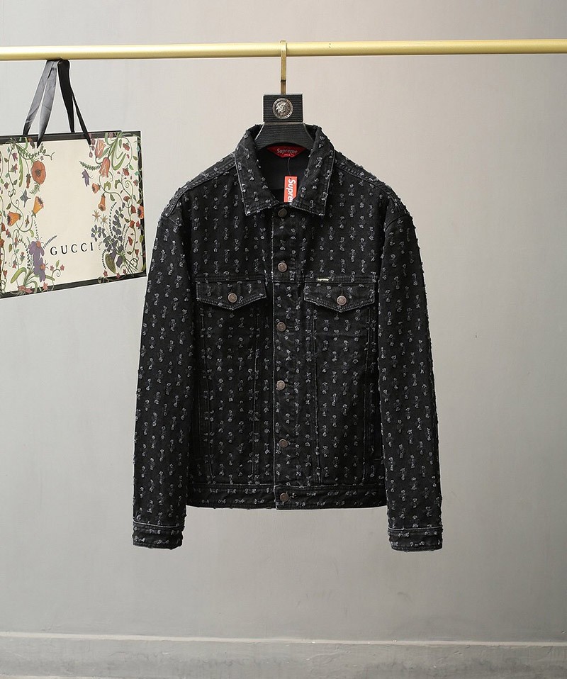 Supreme Perforated Denim Trucker Jacket 3 Colors Sht66970