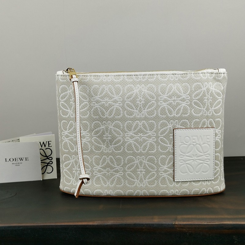 Battle for Loewe Anagram Fake Oblong Pouch Clutch Bag lou89841