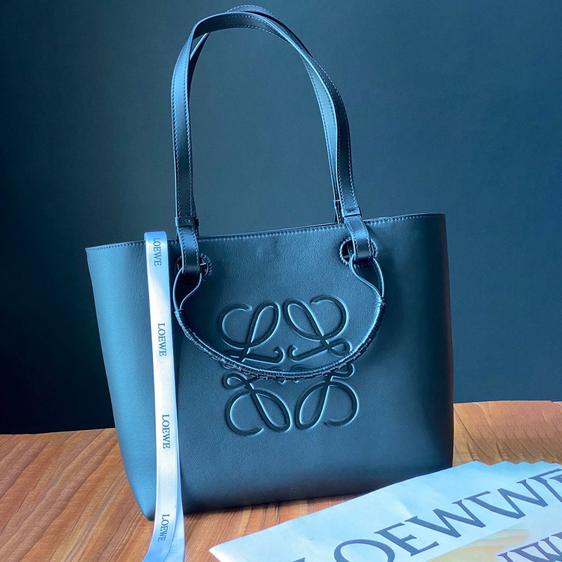 Sale New 21AW ◆ Loewe Tote Bag Replica ◆ ANAGRAM ◆ Leather loy85935