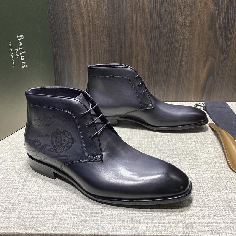 Super popular ★ Berluti ★ Leather boots fake calligraphy bet11320