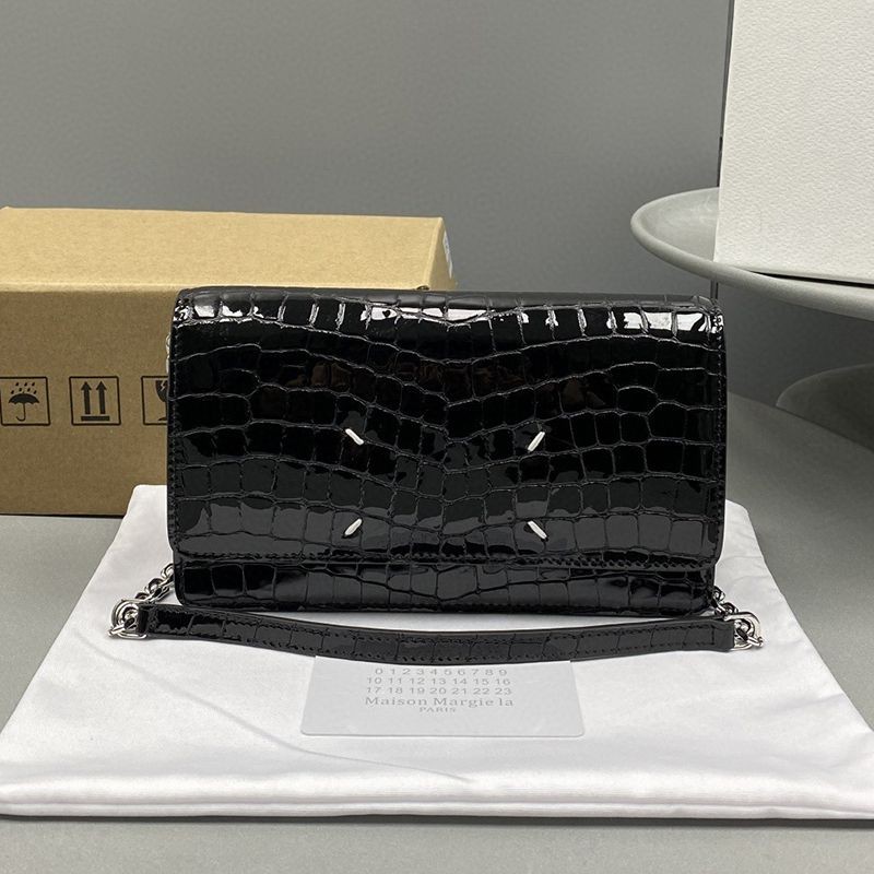 Hard to find Maison Margiela replica crocodile print leather chain wallet shoulder bag Mak68036