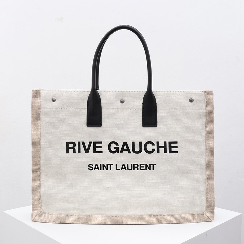Classic [Saint Laurent Tote Bag Replica] Rive Gauche Coated Linen Tote Bag Sah23248